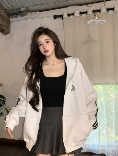 Real shot of sweatshirts for men and women, couple wear, spring and autumn thin section 2024, loose cardigan jacket, hooded Korean top, 200 pounds