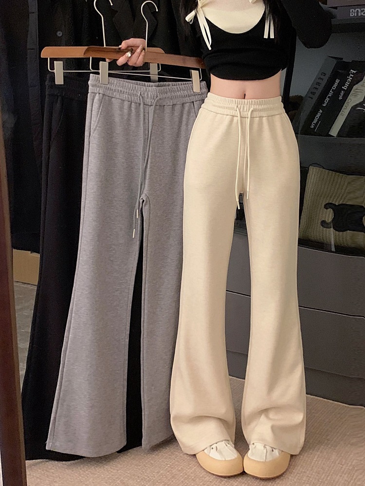 Photographed Soft and Fluffy Cashmere Spicy Girl's Hoop Pants Autumn/Winter Drawstring Drop-Shaped Versatile Slimming Casual Pants