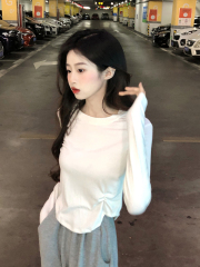 Early autumn new pure lust style CHIC slim hot girl short long-sleeved T-shirt