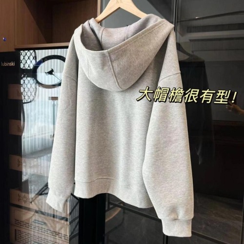 Fashionable large V-neck casual and versatile Korean style loose hooded sweatshirt