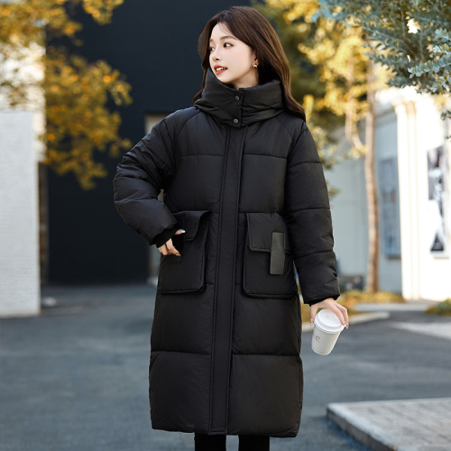 Down jacket for women 2024 winter new oversize long Korean style loose over-the-knee thickened bread jacket and cotton jacket