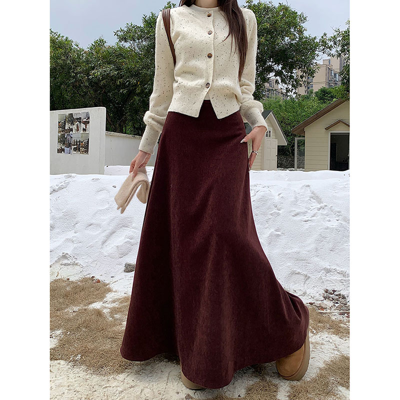Actual shot ~ 2024 new Korean style high-waist slim fishtail skirt French long skirt A-line skirt for women