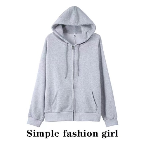 Jacket spring and autumn 2024 new early autumn oversize zipper gray hooded design niche sweatshirt for women