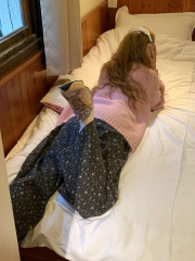 Small stature casual loose floral versatile floor-length wide-leg pants for women students with elastic high-waist drape slimming straight-leg pants