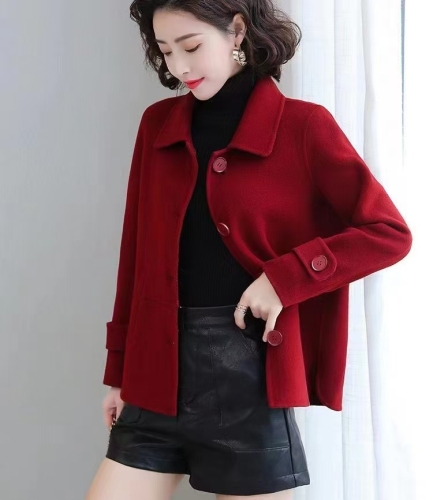 Korean style temperament woolen coat 2024 autumn and winter new style foreign style loose fashion casual versatile coat