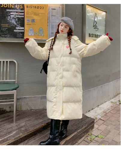 Milk fufu yellow down jacket for women 2024 new winter cotton coat Korean style sweet and cute mid-length cotton coat bread coat