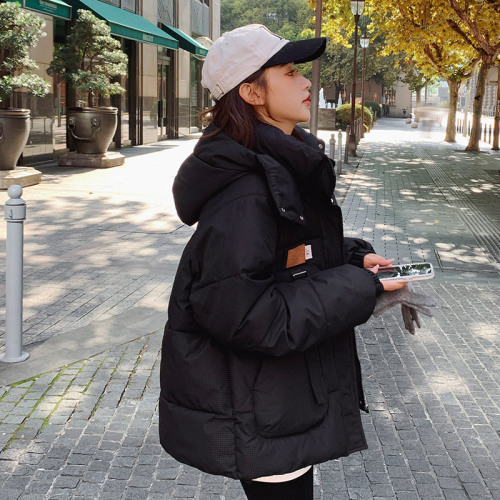 Down cotton coat women's winter 2024 new workwear large size coat oversize bread coat cotton jacket