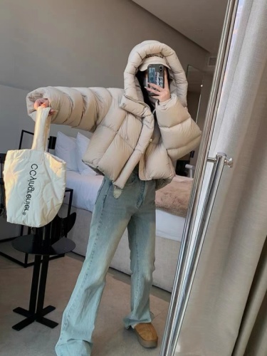 Puff American short down jacket for women winter 2024 new coffee color Kendou high-end thickened bread jacket