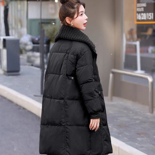 Winter 2024 medium-length down cotton jacket for women new fashion loose thickened warm high-end cotton jacket