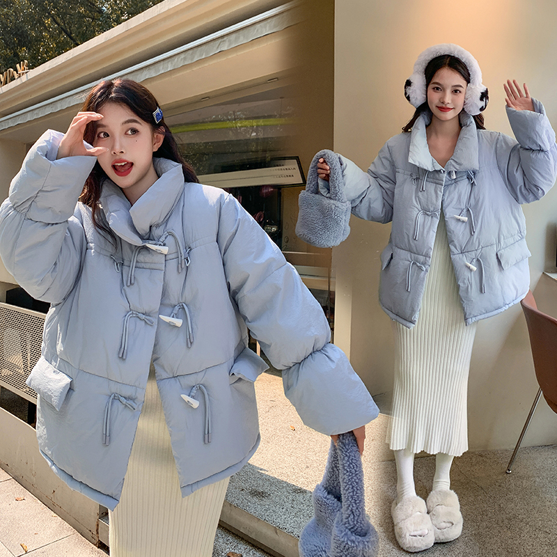 2024 New Down Jacket Women's Short Short Korean Style Loose Thickened Hooded Bread Jacket to Keep Warmth