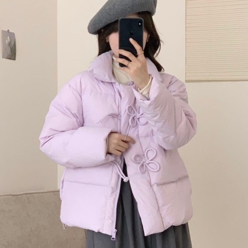 Pink New Chinese Style Down Jacket Women's Short 2024 Winter New Small Bread Jacket Chinese Style Plate Button