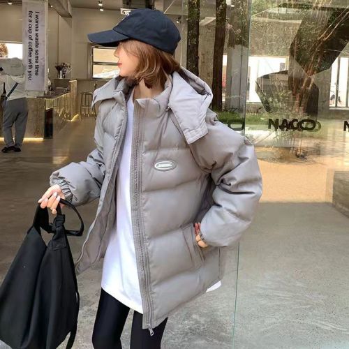 VEEE Korean style down cotton coat for small women 2024 winter new coat thickened short loose bread coat trendy