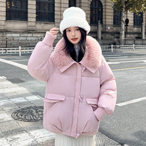 2024 new down jacket women's short style Korean style loose thickened hooded bread jacket