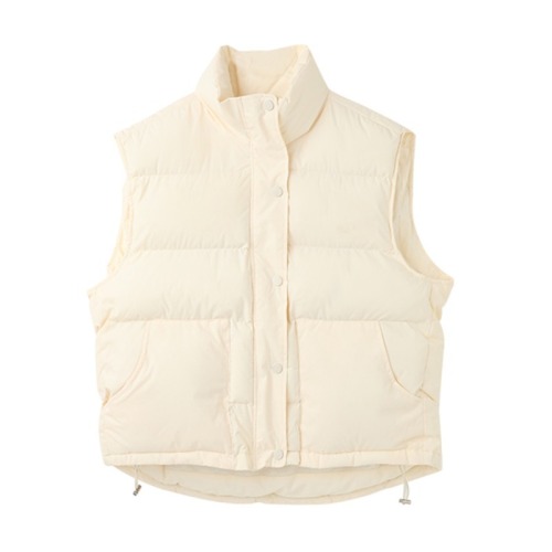 Song Zhengen's apricot down cotton vest vest for women's winter outer wear for small people, loose outer waistcoat vest jacket