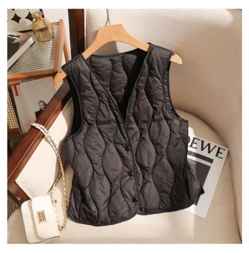 2024 new autumn and winter waistcoat warm ultra-light vest for women to wear inside and outside to prevent cold high-end button cotton-padded clothes