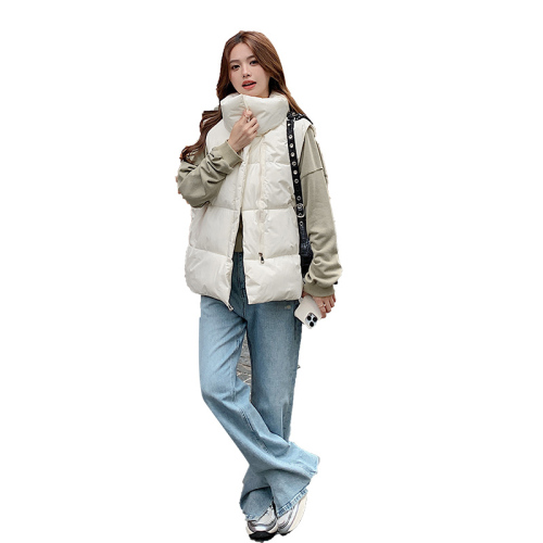 Korean style short vest, thickened, small, loose, fashionable Hong Kong style student down cotton jacket for women