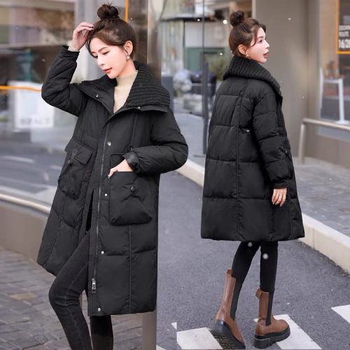 Winter 2024 medium-length down cotton jacket for women new fashion loose thickened warm high-end cotton jacket