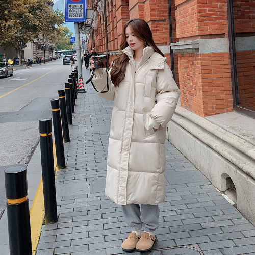 Korean style mid-length thickened small person loose fashionable Hong Kong style student down cotton jacket ins jacket