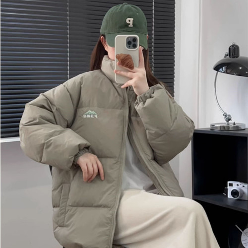 Hua Xiaotian Down Jacket Women's Short 2024 Winter New Korean Style Loose Large Size Thickened Couple Bread Jacket Trendy