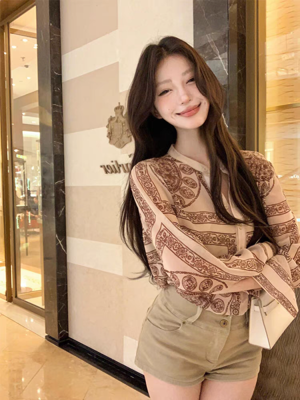 Old money style tops, light and sophisticated French niche shirts, women's autumn retro long-sleeved shirts, this year's popular beautiful shirts