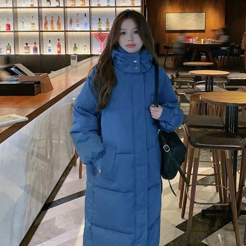 Korean style mid-length thickened small person loose fashionable Hong Kong style student down cotton jacket ins jacket