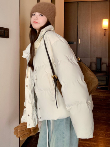 White down cotton coat for women winter new 2024 Korean high-end and super good-looking short cotton coat and jacket