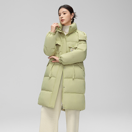 Avocado down cotton coat Korean style large size 2024 winter new style mid-length large pocket hooded loose cotton coat