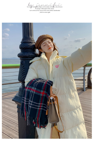 Milk fufu yellow down jacket for women 2024 new winter cotton coat Korean style sweet and cute mid-length cotton coat bread coat