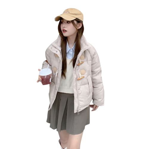 Sleepy Rabbit Horn Button Bread Jacket Women's Winter Thickened Down Cotton Jacket Loose Little People's Cotton Jacket