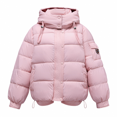 2024 Korean style hooded contrasting color short women's down jacket, popular winter jacket for small people, thickened cotton jacket