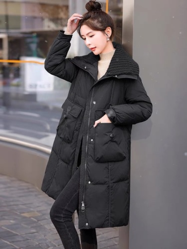 Winter 2024 medium-length down cotton jacket for women new fashion loose thickened warm high-end cotton jacket