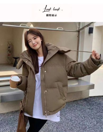 Milk blue down jacket 2024 new style thickened niche design bread winter cotton coat for men and women couples