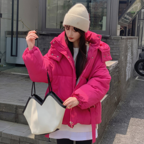 2024ins hot style down cotton jacket for women with design sense, thickened warm and extremely cold bread jacket for small people