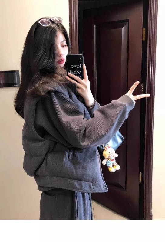 South Korea's hottest 2024 new heavy industry sweatshirt, down vest, jacket, Korean style, high-end loose jacket for women