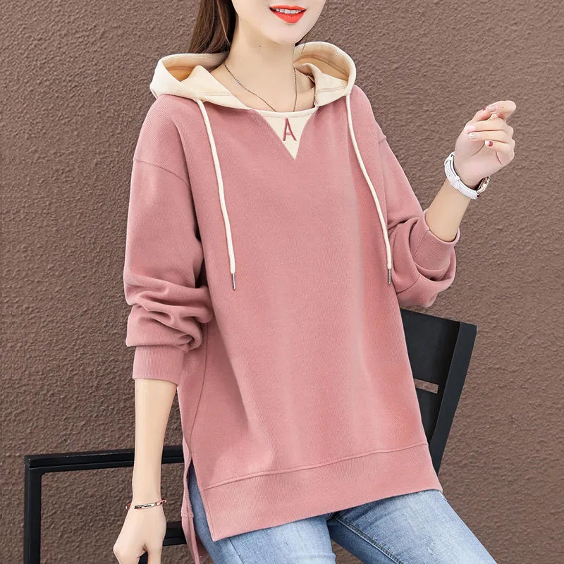 Official picture of women's hooded sweatshirt new spring and autumn thin loose large size casual top hot style fashionable