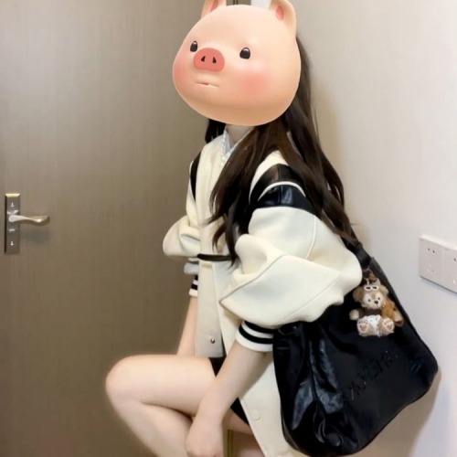 American retro casual white baseball uniform jacket for women spring and autumn 2024 new high-end jacket early autumn top