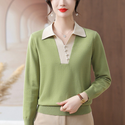 Middle-aged mother's new autumn and winter tops, fashionable and noble, thin knitted sweater for middle-aged and elderly women, 40 and 50 years old, with temperament
