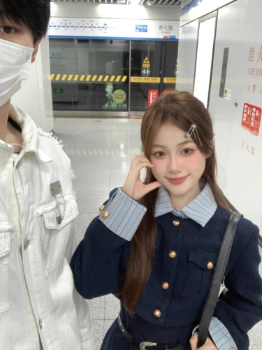 New Autumn Women's Set College Little Black Dress with Short Jacket Two-Piece Set Matched as a Whole