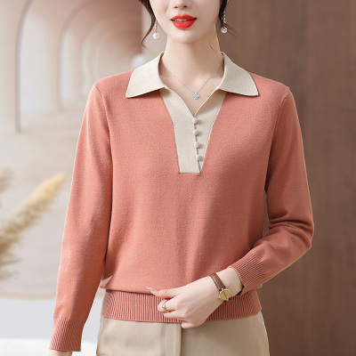 Middle-aged mother's new autumn and winter tops, fashionable and noble, thin knitted sweater for middle-aged and elderly women, 40 and 50 years old, with temperament