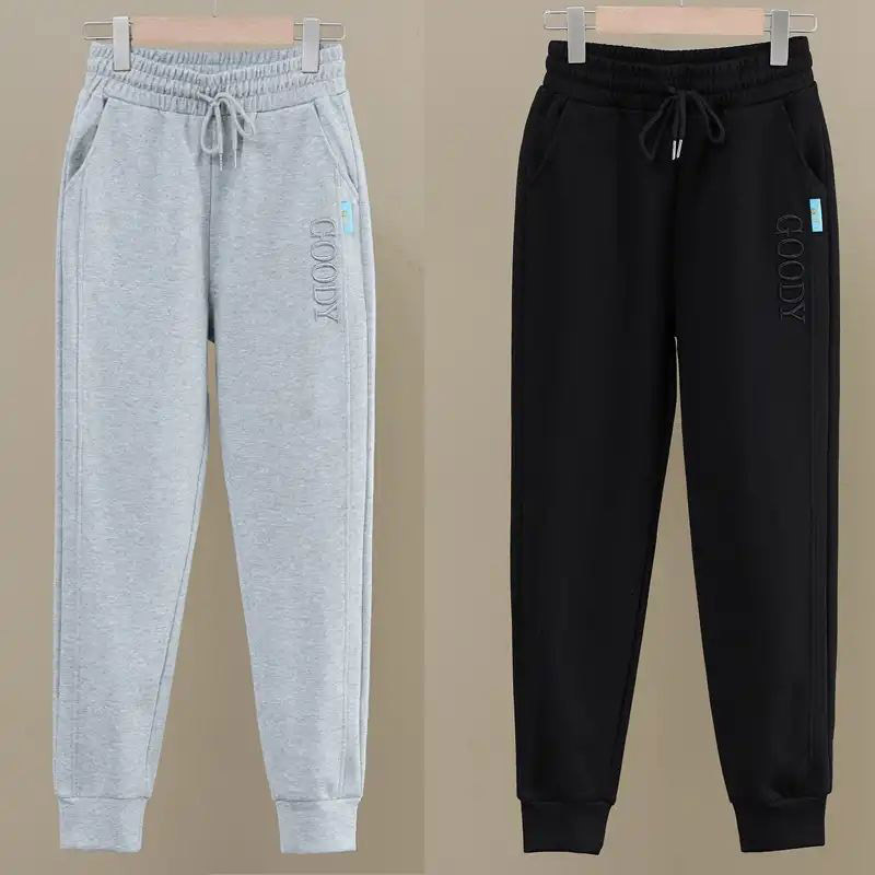 Official picture of leg-locking sweatpants for women, spring and autumn thin gray pants, women's autumn pants, small-leg sweatpants, trousers