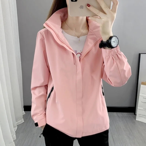 Quality inspector picture spring and autumn double-layered jacket women's thin outdoor windproof and rainproof couple's casual jacket mountaineering clothing