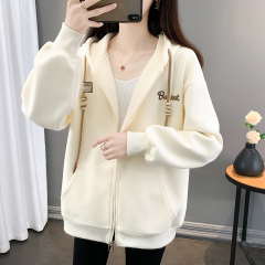 Spring and Autumn New Women's Sweater Short Jacket Cardigan Casual Large Size Versatile Western Style Hooded Jacket Small Man