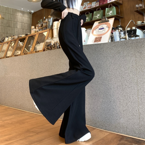 Autumn new style large-flared wide-legged high-waisted slim and versatile casual sports pants