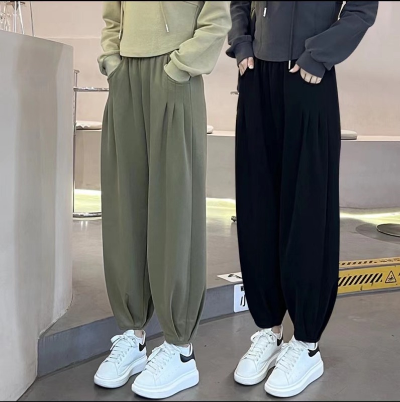 Harem pants for women in autumn, high-waisted, slim, loose and versatile, leg-binding sports carrot nine-point casual pants