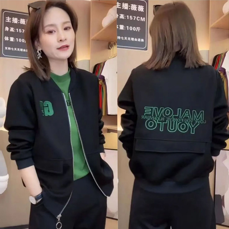 Official picture of popular women's short early spring and autumn clothing women's new baseball uniform cardigan western style casual jacket