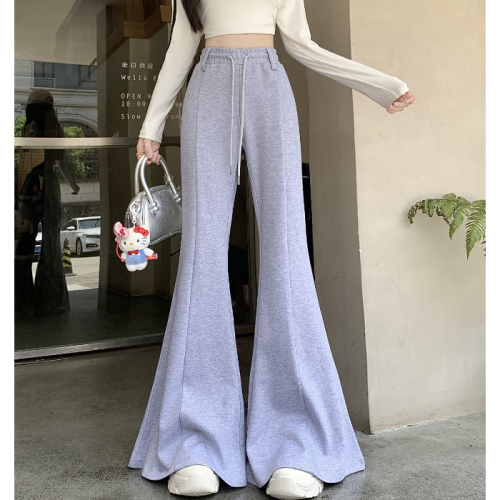 Autumn new style large-flared wide-legged high-waisted slim and versatile casual sports pants