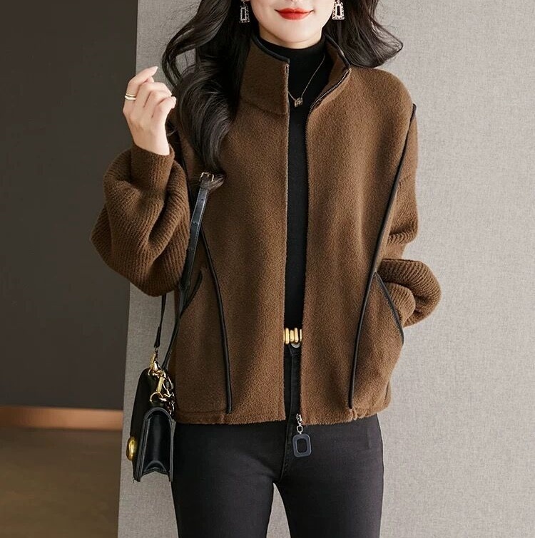 Women's short coat long sleeve large size outer wear 2024 new spring and autumn top denim jacket cardigan