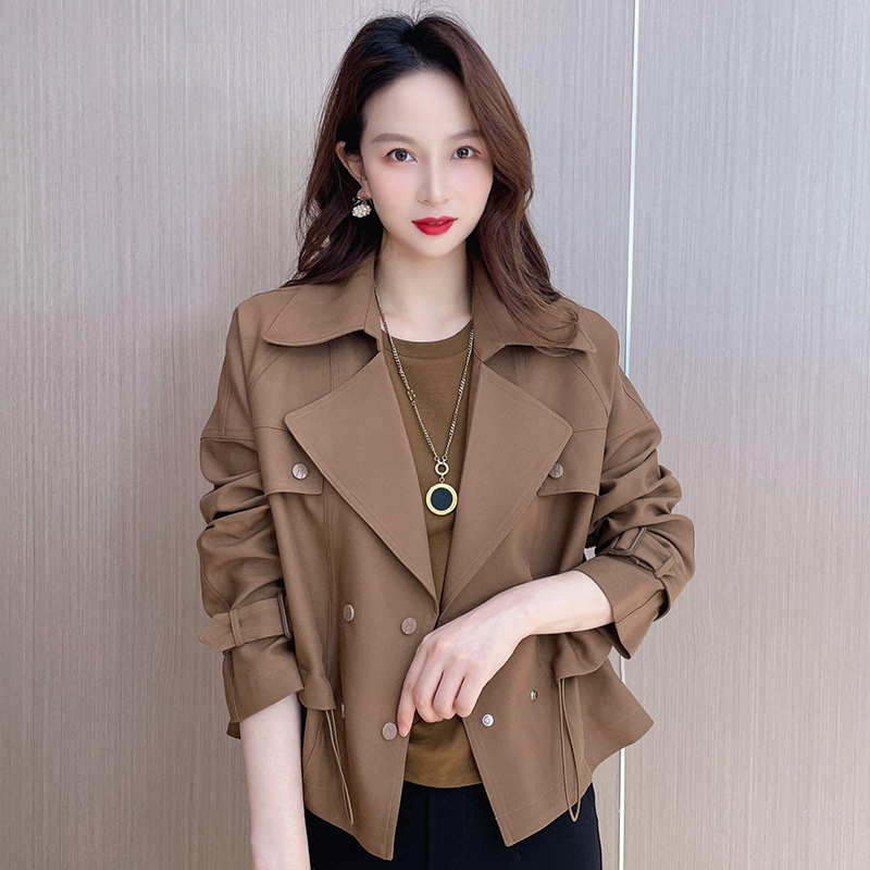 New spring and autumn windbreakers with high-end temperament, short coats for women, British style, versatile for small people