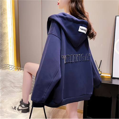 Official photo Huamian composite milk silk 2024 spring and autumn thin Korean style loose hooded sweatshirt trend