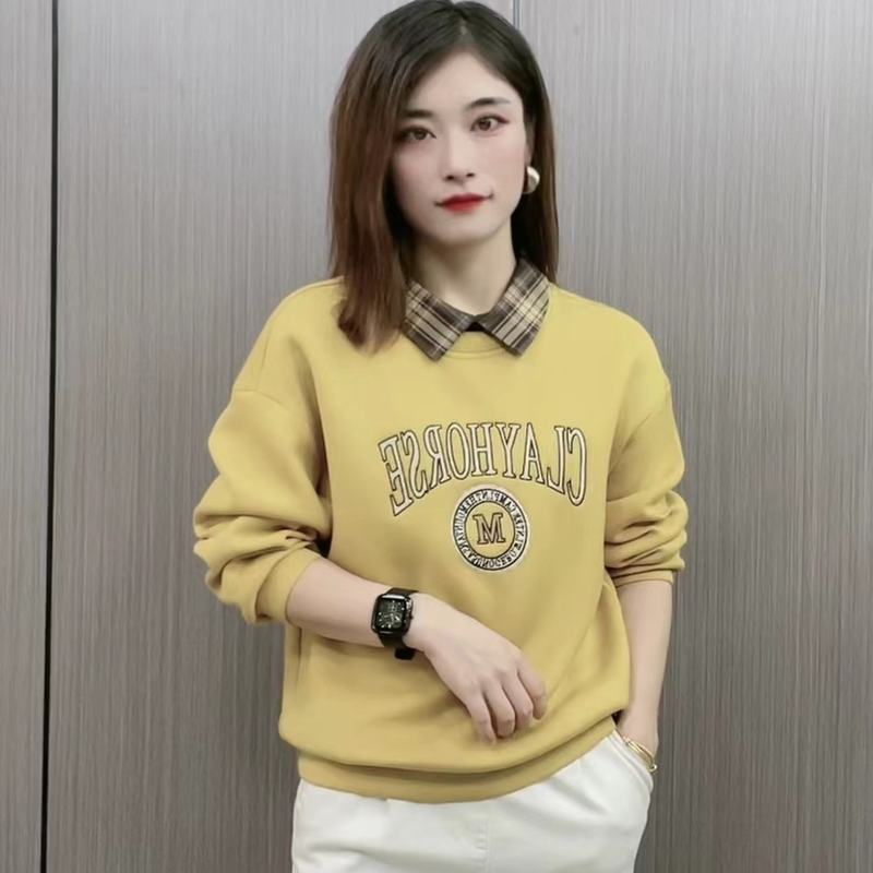 New spring and autumn design style for women with age-reducing style and letter print tops